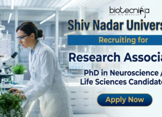 Research Associate Jobs at Shiv Nadar University | Life Science Jobs Research Associate Jobs at Shiv Nadar University for life science researchers