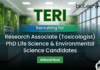 Research Associate Jobs TERI Careers Life Science Jobs in Toxicology