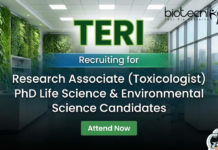 Research Associate Jobs (Toxicologist) at TERI – Life Science Jobs | Apply Now Research Associate Jobs TERI Careers Life Science Jobs in Toxicology