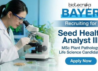 Bayer Careers offering Agriculture Jobs | Seed Health Analyst III | Plant Pathology Jobs | Apply Now Bayer Agriculture Jobs Seed Health Analyst III Plant Pathology