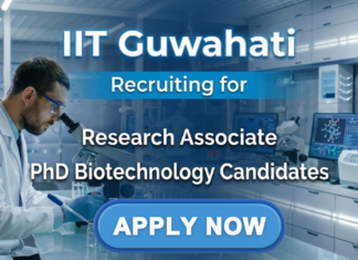 Research Associate Jobs IIT Guwahati Recruitment Biotech Jobs microalgae research