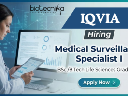 Life Sciences Jobs at IQVIA for Medical Surveillance Specialist roles in Biotechnology Jobs