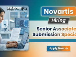 Senior Associate Jobs at Novartis for Life Sciences Submission Specialist roles