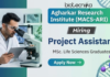 Project Assistant Jobs at Agharkar Research Institute | Life Science Jobs Project Assistant Jobs at Agharkar Research Institute for Life Science and Biotechnology Students