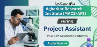 Project Assistant Jobs at Agharkar Research Institute | Life Science Jobs Project Assistant Jobs at Agharkar Research Institute for Life Science and Biotechnology Students