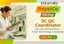 Food Technology Jobs | SC QC Coordinator PepsiCo Career | Apply Now Food Technology Jobs at PepsiCo for Quality Control SC QC Coordinator role