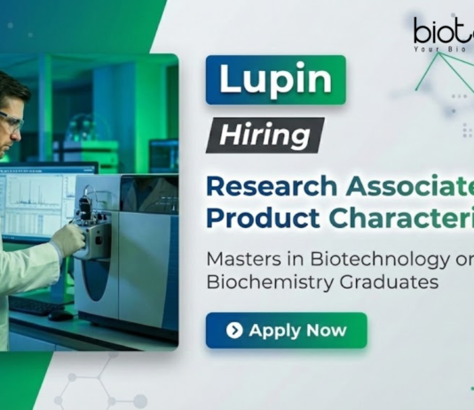 Research Associate Jobs at Lupin for Biotechnology Product Characterization Role