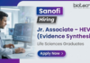 Jr. Associate Jobs at Sanofi for Life Science Evidence Synthesis Role