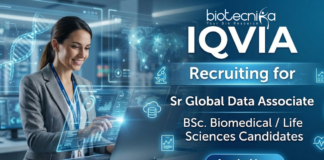 Life Science Jobs at IQVIA for Sr Global Data Associate – Biomedical Jobs in Bangalore