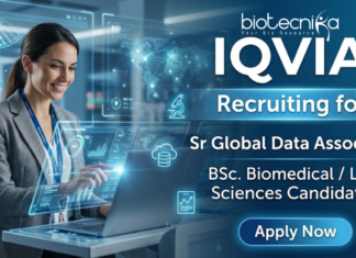 IQVIA Hiring Sr Global Data Associate | Life Science Jobs Life Science Jobs at IQVIA for Sr Global Data Associate – Biomedical Jobs in Bangalore