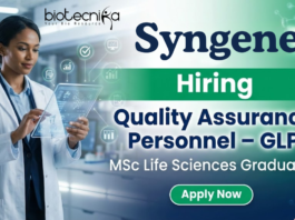 Quality Assurance GLP Life Sciences Jobs at Syngene Careers Bangalore
