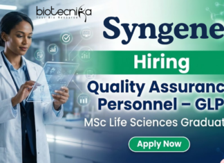 Quality Assurance Personnel – GLP Jobs at Syngene | Life Sciences Jobs Quality Assurance GLP Life Sciences Jobs at Syngene Careers Bangalore