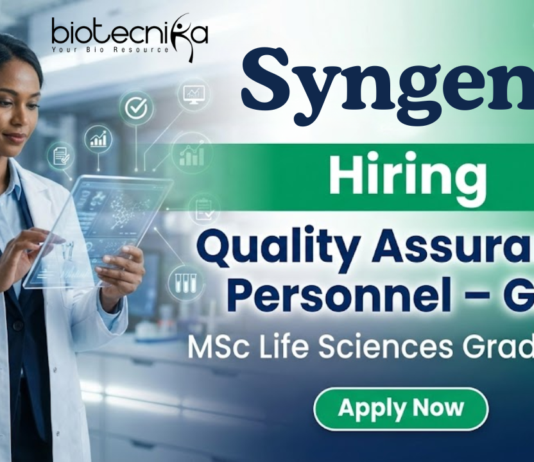 Quality Assurance GLP Life Sciences Jobs at Syngene Careers Bangalore