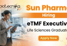 Executive Jobs at Sun Pharma – eTMF Executive role | Clinical Research Jobs | Apply Now Executive jobs at Sun Pharma in clinical research eTMF role