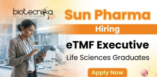 Executive jobs at Sun Pharma in clinical research eTMF role