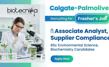 Freshers Associate Analyst Job Role at Colgate-Palmolive | Biochemistry Jobs | Apply Now Associate Analyst Biochemistry Jobs at Colgate Palmolive Mumbai