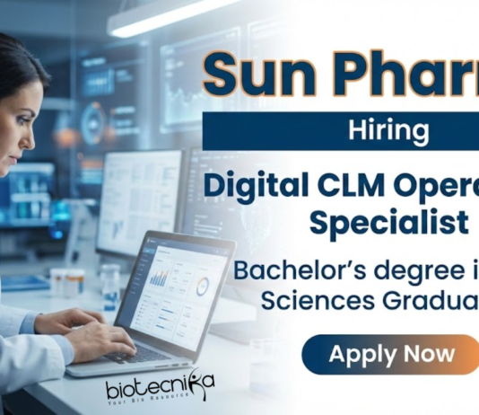 Digital CLM Operations Specialist Specialist jobs at Sun Pharma Life Sciences jobs