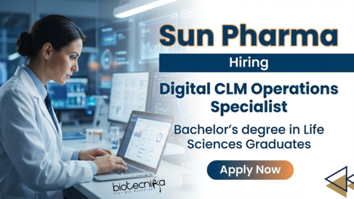Sun Pharma Digital CLM Operations Specialist Specialist jobs at Sun Pharma Life Sciences jobs