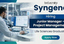 Junior Manager – Project Management | Life Sciences Jobs at Syngene Junior Manager job life sciences jobs at Syngene Careers Project Management