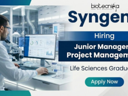 Junior Manager – Project Management | Life Sciences Jobs at Syngene Junior Manager job life sciences jobs at Syngene Careers Project Management