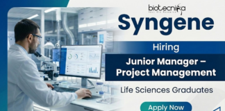 Junior Manager – Project Management | Life Sciences Jobs at Syngene Junior Manager job life sciences jobs at Syngene Careers Project Management