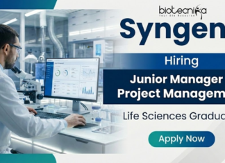 Junior Manager – Project Management | Life Sciences Jobs at Syngene Junior Manager job life sciences jobs at Syngene Careers Project Management