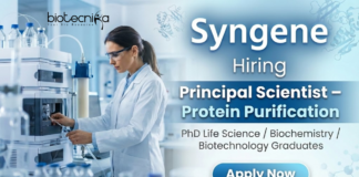 Principal Scientist Job at Syngene Careers – Life Science Jobs in Protein Purification