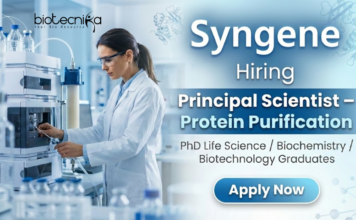 Syngene Careers hiring for Principal Scientist Job | Life Science Jobs Principal Scientist Job at Syngene Careers – Life Science Jobs in Protein Purification