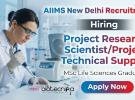 AIIMS New Delhi research jobs Life Science recruitment 2026