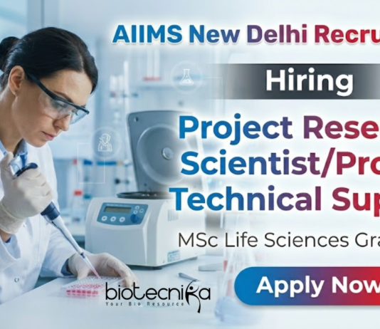 AIIMS Delhi Non-Med Project Jobs With Rs. 56,000 pm Pay for Biomedical & Life Sciences, Applications Invited AIIMS New Delhi research jobs Life Science recruitment 2026