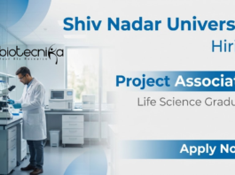 Project Associate jobs at Shiv Nadar University recruitment for research job