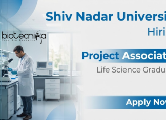 Project Associate Jobs at Shiv Nadar University | MSc Biotech Apply Now Project Associate jobs at Shiv Nadar University recruitment for research job