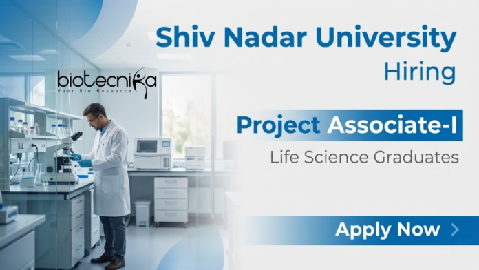 Shiv Nadar University recruitment for Project Associate jobs in ANRF research project Project Associate jobs at Shiv Nadar University recruitment for research job