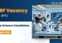 JRF Vacancy at BHU | Life Science Candidates Apply Now Apply for JRF Vacancy under BHU Recruitment 2026. DBT-funded Life Science Research role in Biotechnology and Cancer Biology.