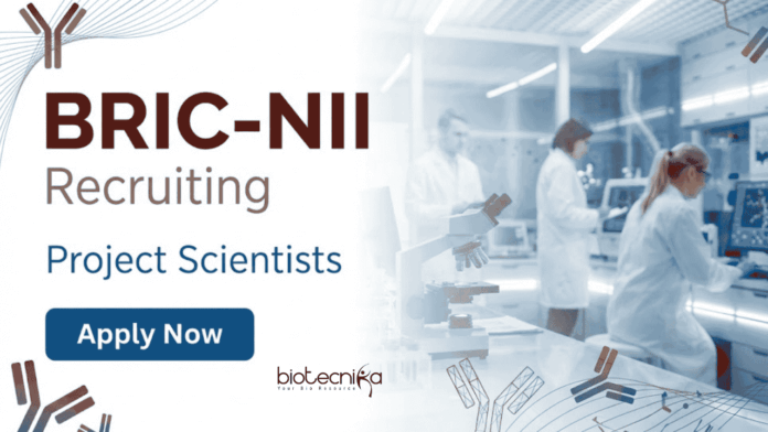 BRIC NII Apply for Bioinformatics Scientist Jobs at BRIC NII Delhi: Project Scientist Recruitment with AI, HPC & Immunology Research Opportunity.