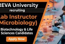 Lab Instructor Job at REVA University. Biotechnology, Microbiology, and Life Sciences Candidates, Apply Now.