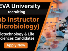 Lab Instructor Job at REVA University. Biotechnology, Microbiology, and Life Sciences Candidates, Apply Now.