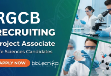 Project Associate Job at Rajiv Gandhi Centre for Biotechnology, Thiruvananthapuram. Life Sciences Candidates, Apply Now.