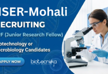 JRF at IISER-Mohali. Biotechnology & Microbiology Candidates, Apply Now. DBT-funded project on microbial CO2 fixation.