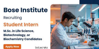 Life Science Internship for MSc Candidates at Bose Institute – Apply Now Life Science Internship: Bose Institute Recruitment 2026 offers Research Training for Students Pursuing a Career in Life Science - Apply Now