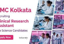 Clinical Research Job Vacancy at TMC Kolkata – Life Science Candidates Apply Now Apply for Clinical Research Jobs through TMC Kolkata Recruitment 2026. Ideal Life Science Jobs for MSc Graduates in Clinical trials.