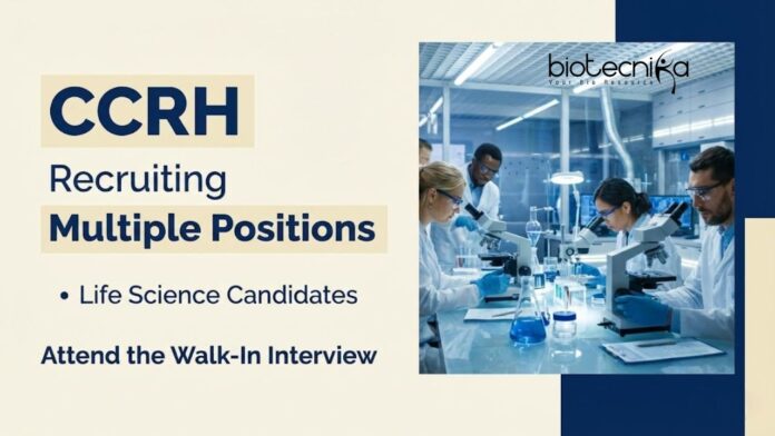 CCRH CCRH Recruitment 2026 Offers Research Jobs through Walk-in Interviews, Ideal for Candidates Seeking a Stable & Rewarding Life Science Career.