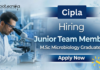 Microbiology Jobs at Cipla for M.Sc Microbiology graduates