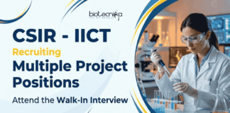 Govt Research Jobs | CSIR – IICT Recruitment | Biotech & Life Sciences Attend the Walk-In Interview CSIR IICT Recruitment 2026 Announced Research Jobs for Life Science Candidates. Apply Now for CSIR IICT Hyderabad Posts.