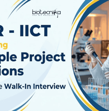 Govt Research Jobs | CSIR – IICT Recruitment | Biotech & Life Sciences Attend the Walk-In Interview CSIR IICT Recruitment 2026 Announced Research Jobs for Life Science Candidates. Apply Now for CSIR IICT Hyderabad Posts.