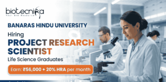 BHU Project Scientist Jobs With Rs. 56,000 pm Pay – Life Sciences, Bioinformatics Apply Research Scientist Jobs at BHU recruitment 2026 for Life Science Jobs in Bioinformatics