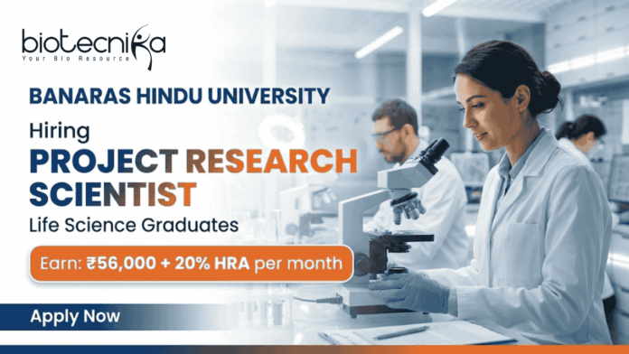 Research Scientist Jobs at BHU recruitment 2026 for Life Science Jobs in Bioinformatics Research Scientist Jobs at BHU recruitment 2026 for Life Science Jobs in Bioinformatics