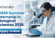NISER Summer Internship in Biological Sciences 2026 | Life Science Internship NISER Summer Internship 2026 life science internship biological sciences