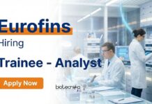 Eurofins is Hiring Analytical Trainee | Food Tech Candidates Apply Now Food Tech Jobs at Eurofins Career open for Trainee Analyst roles in Gurugram. Apply for Analyst Jobs and Start your Laboratory Career today.