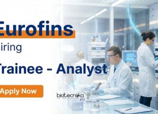 Eurofins is Hiring Analytical Trainee | Food Tech Candidates Apply Now Food Tech Jobs at Eurofins Career open for Trainee Analyst roles in Gurugram. Apply for Analyst Jobs and Start your Laboratory Career today.